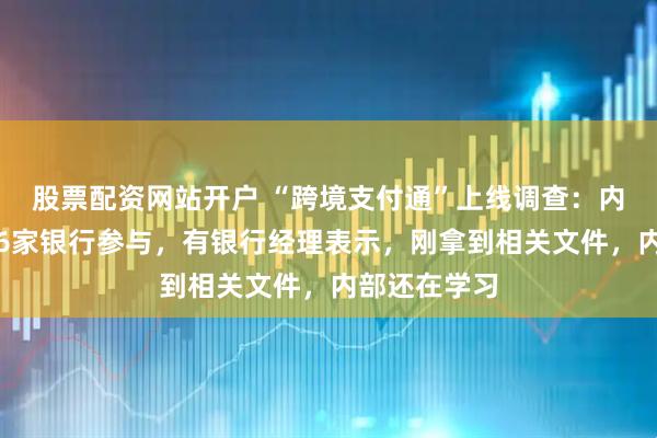 股票配资网站开户 “跨境支付通”上线调查：内地香港各有6家银行参与，有银行经理表示，刚拿到相关文件，内部还在学习